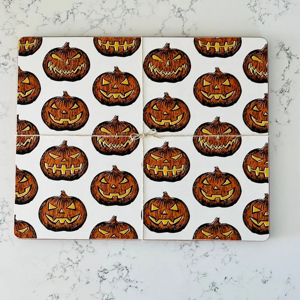 Pottery Barn Jack O'Lantern Cork Placemats